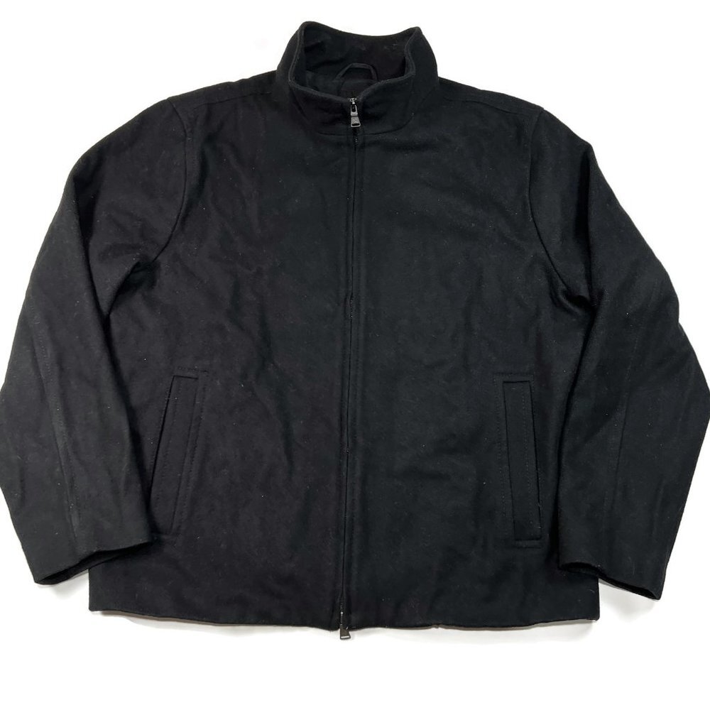 Express Mens XL Coat Black Zip Warm Wool Blend Jacket